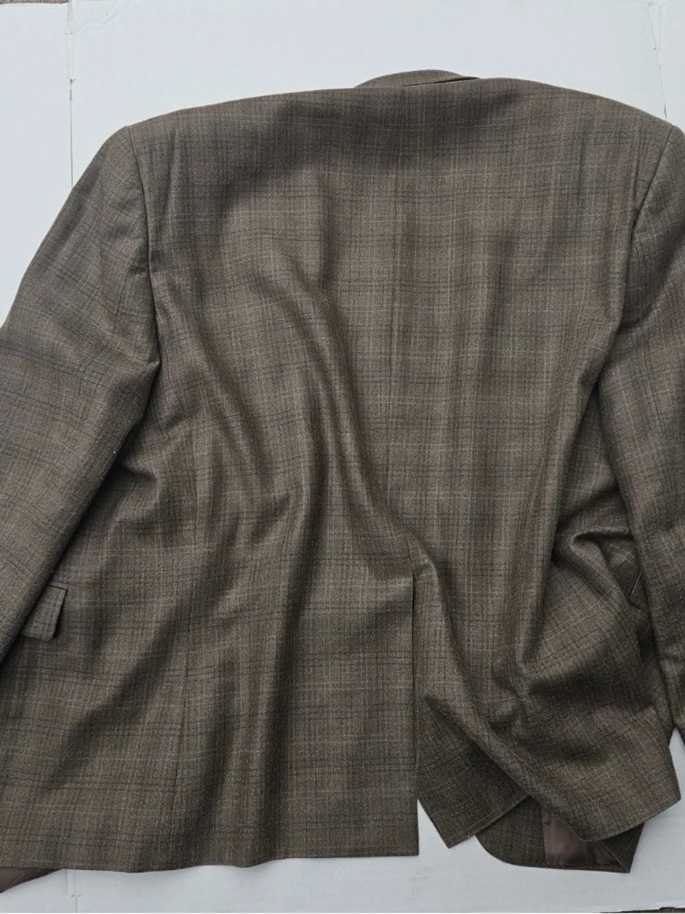 Lauren Ralph Lauren Men’s 46S Silk Wool Plaid Blazer Sport Coat Brown